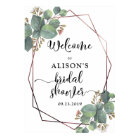 Rose gold geometric frame eucalyptus bridal shower