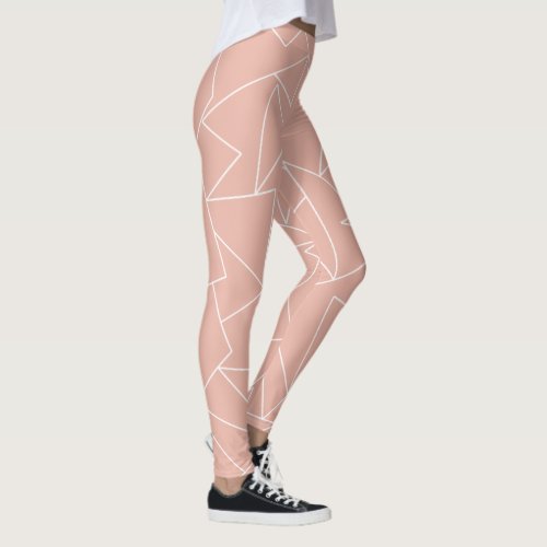 Rose gold geometric leggings