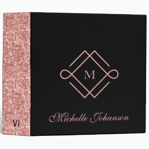 Rose Gold Geometric Logo Binder