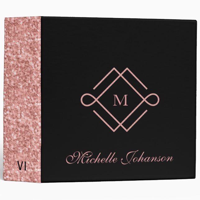Rose Gold Geometric Logo Binder (Front/Spine)