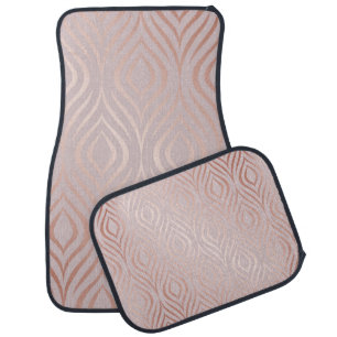 Rose gold geometric seamless pattern car floor mat