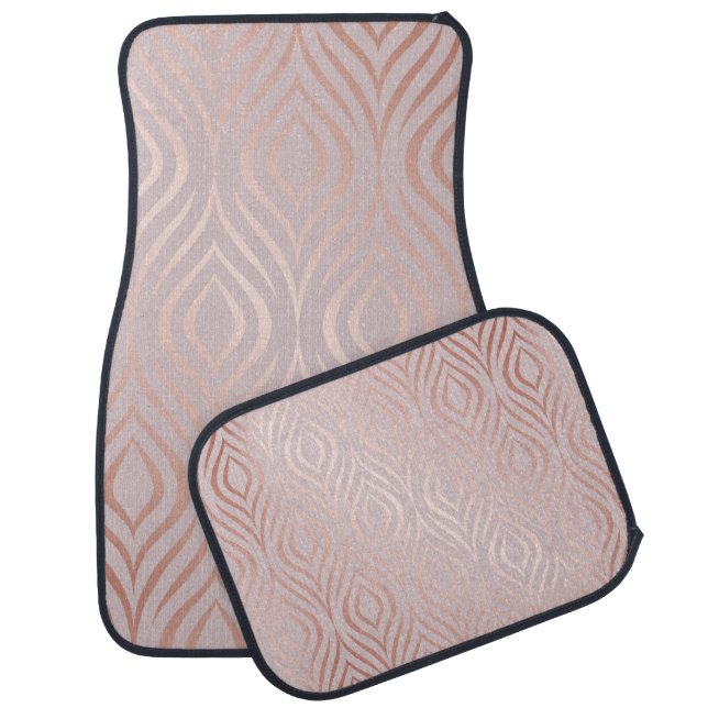 Rose gold geometric seamless pattern car floor mat (Set)