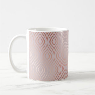 Rose gold geometric seamless pattern coffee mug
