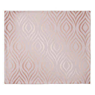 Rose gold geometric seamless pattern duvet cover