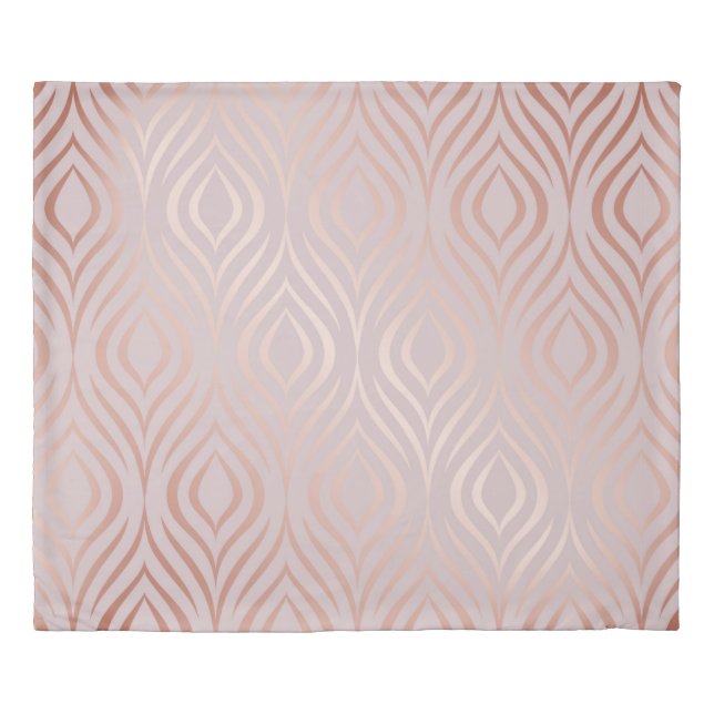 Rose gold geometric seamless pattern duvet cover (Front)