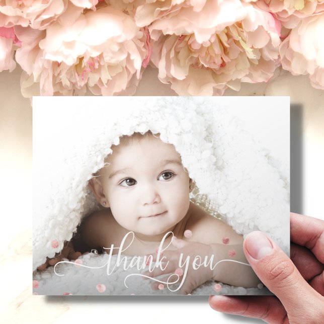 Rose Gold GIRL Baby Shower THANK YOU Photo (Creator Uploaded)