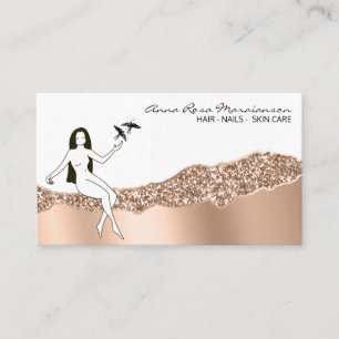 *~* Rose Gold Girly Hair Goddess Beauty Business C Card