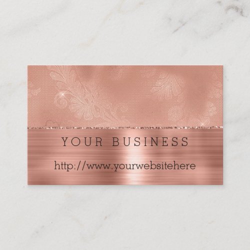 Rose Gold Girly Lace Business Card