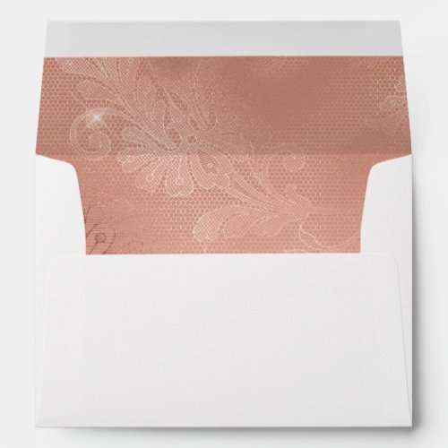 Rose Gold Girly Lace Envelope