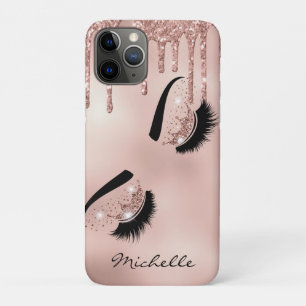 rose gold girly lash queen lashes eyes iPhone 11 pro case
