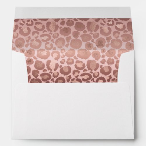 Rose Gold Girly Leopard Envelope
