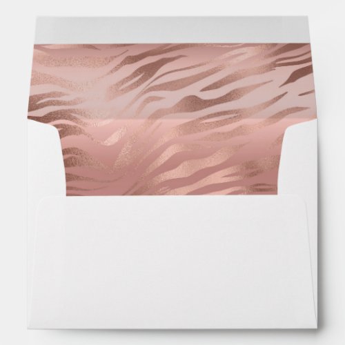 Rose Gold Girly Zebra Envelope