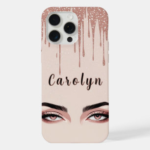 Rose Gold Glam Drip ✨ Feminine Eye Chic Sparkle iPhone 15 Pro Max Case