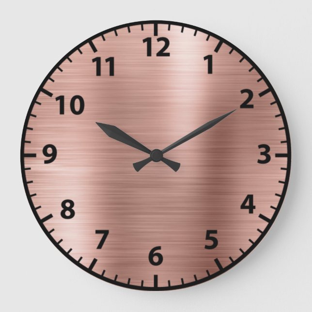 Rose Gold Glam Girly Acrylic Wall Clock (Front)