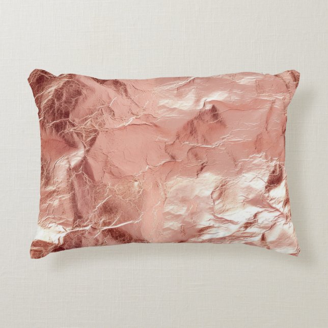 Rose Gold Glam Glitter Accent Pillow (Front)