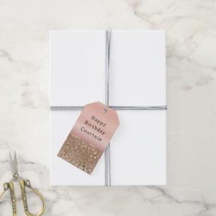 Rose Gold Glam Glitter Leopard Gift Tags