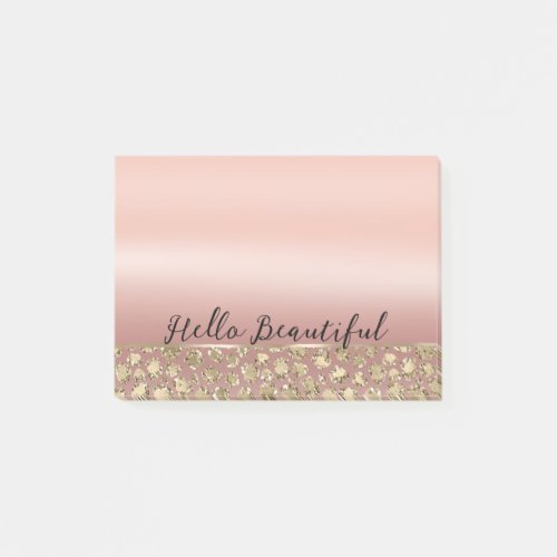 Rose Gold Glam Glitter Leopard   Post_it Notes