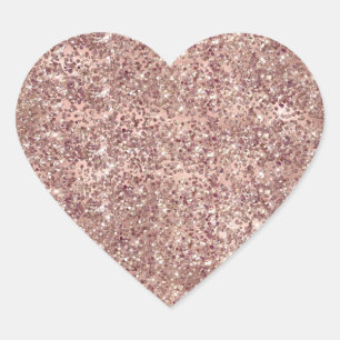 Rose Gold Glam Glitter Sparkle Heart Sticker