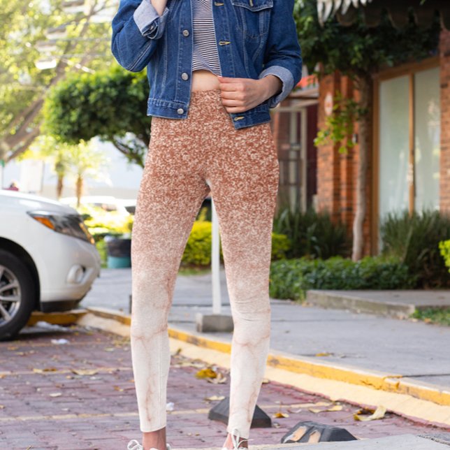 Rose Gold Glam Glitter Sparkle Ombre Marble Leggings (Creator Uploaded)