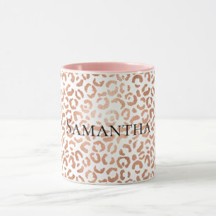 Rose Gold Glam Leopard Mug
