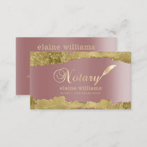 Rose Gold Glam Notary Loan Signing Agent   Business Card