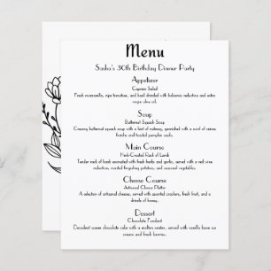 Rose Gold Glam Party Menu