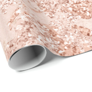 Rose Gold Glam Skinny Glitter Bride Gray Copper Wrapping Paper