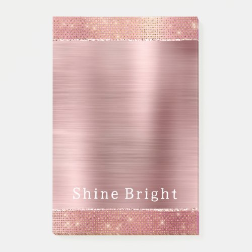 Rose Gold Glam Sparkle Post_it Notes