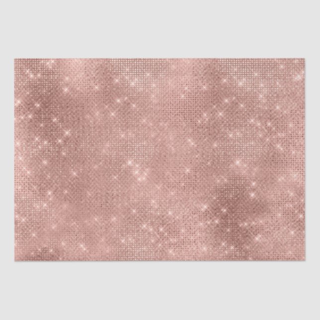 Rose Gold Glam Sparkle Wedding Tissue Paper (Front)