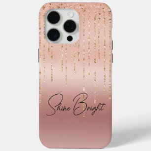 Rose Gold Glam Strings iPhone 15 Pro Max Case