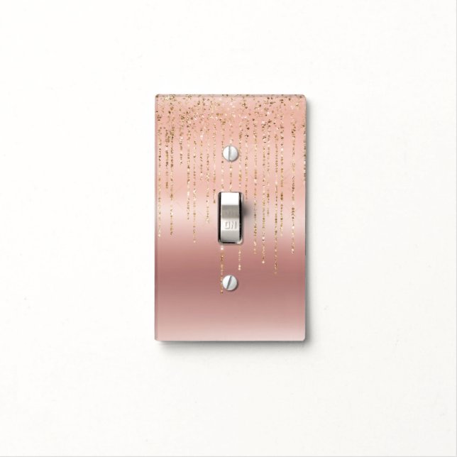 Rose Gold Glam Strings Light Switch Cover (In Situ)