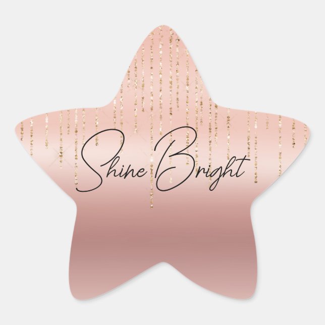 Rose Gold Glam Strings Star Sticker (Front)