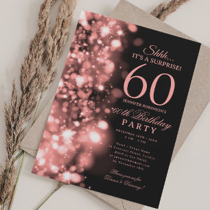 Rose Gold Glam Surprise 60th Birthday Party Invitation