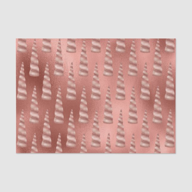 Rose Gold Glam Unicorn Birthday Tissue Paper (Front)