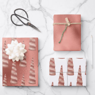 Rose Gold Glam Unicorn Birthday Wrapping Paper Sheets