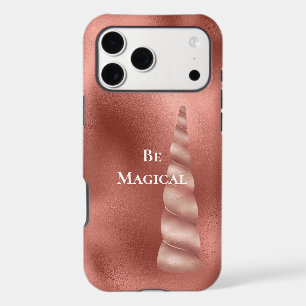 Rose Gold Glam Unicorn iPhone 17 Pro Max Case