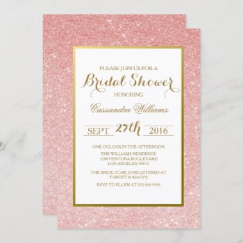 Rose Gold Glitte - Bridal Shower Invitation by party_depot at Zazzle
