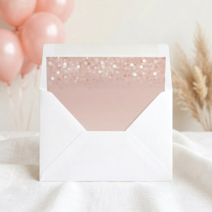 Rose Gold Glitter 18th Birthday Party Envelope Liner