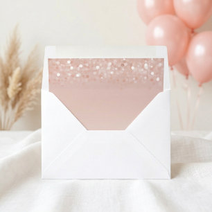 Rose Gold Glitter 21st Birthday Party Envelope Liner