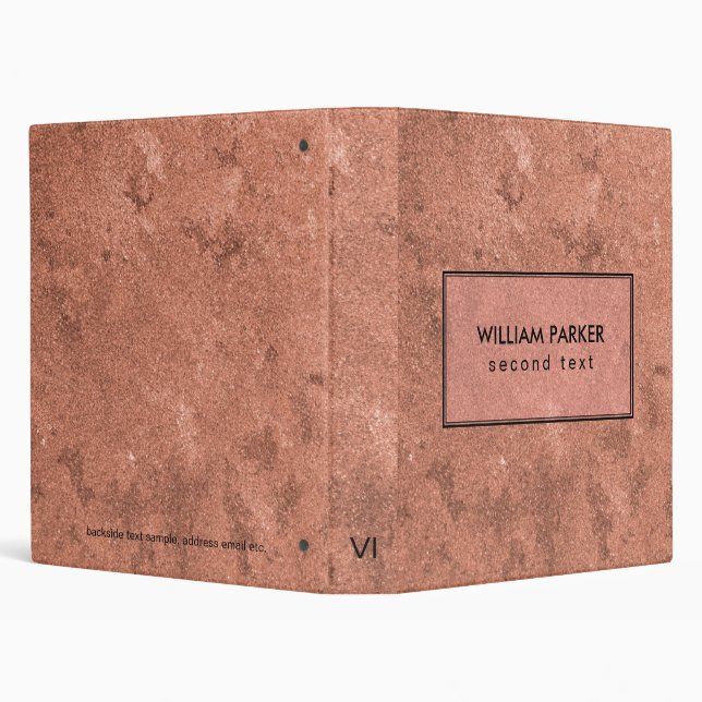 Rose Gold Glitter  3 Ring Binder (Background)