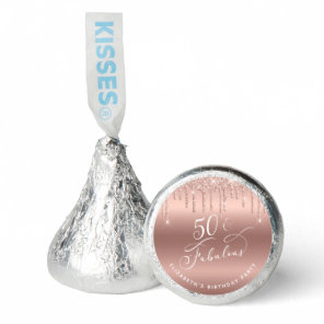 Rose Gold Glitter 50th Birthday Party Hershey®'s Kisses®