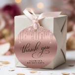 Rose Gold Glitter 50th Birthday Party Thank You Favor Tags<br><div class="desc">Elegant gift tags for your 50th birthday party featuring "thank you" and "50 & Fabulous" in a stylish calligraphy script and rose gold faux glitter.</div>