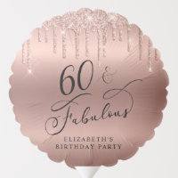 Rose Gold Glitter 60th Birthday Party