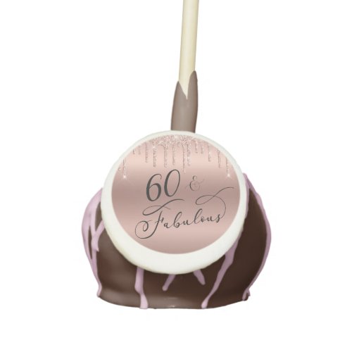 Rose Gold Glitter 60th Birthday Party Cake Pops