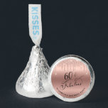 Rose Gold Glitter 60th Birthday Party Hershey®'s Kisses®<br><div class="desc">Chic custom 60th birthday party favor candies featuring "60 & Fabulous" in an elegant calligraphy script and rose gold faux glitter.</div>