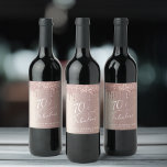 Rose Gold Glitter 70th Birthday Party Wine Label<br><div class="desc">Celebrate her seventieth birthday in style with these elegant and chic personalized wine labels featuring "70 & Fabulous" in a stylish white script,   rose gold faux glitter dripping from the top on a ombre rose gold background. Personalize with her name and the party date.</div>