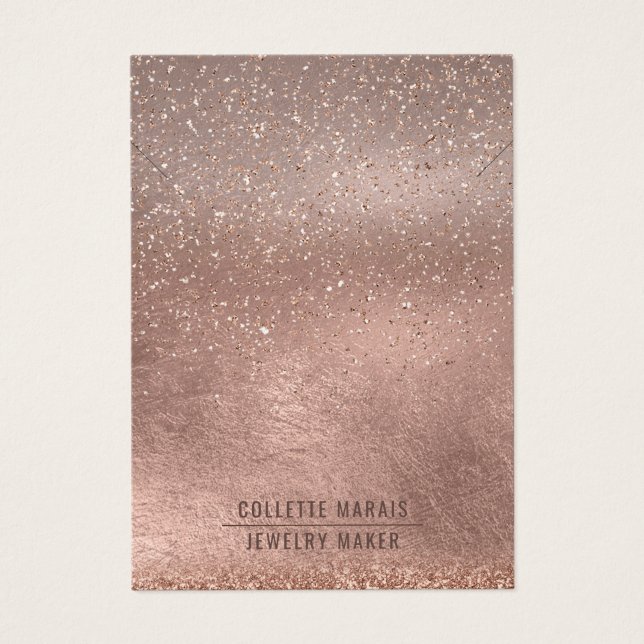 Rose Gold Glitter Abstract Jewelry Display (Front)