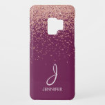 Rose Gold Glitter and Burgundy Monogrammed Case-Mate Samsung Galaxy S9 Case<br><div class="desc">Rose Gold Glitter and Burgundy Confetti on a an Elegant Monogrammed Case. This Rose Gold - Blush Pink and Burgundy case can be customized to include your initial and full name. Please contact the designer for matching items.</div>