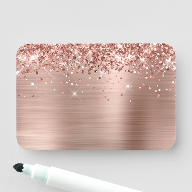 Rose Gold Glitter and Foil Blank Name Tag (In Situ)