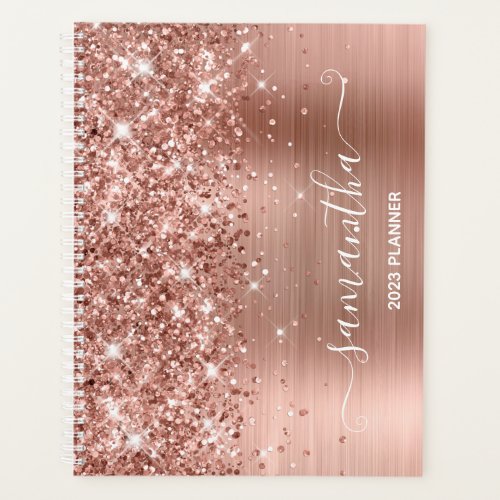 Rose Gold Glitter and Foil Girly Signature Planner